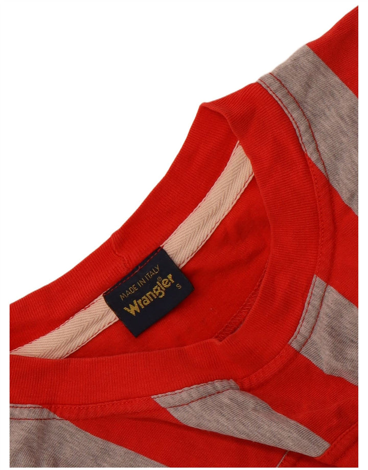 Wrangler Top feminino oversized manga 3/4 Reino Unido 10 listrado vermelho pequeno