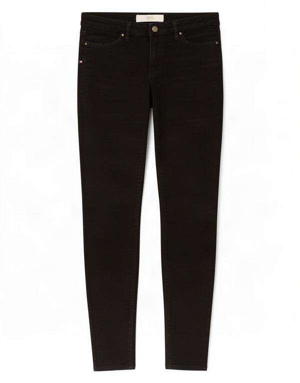 Zara Jeans Skinny Feminino UE 38 Pequeno W28 L29 Algodão Preto