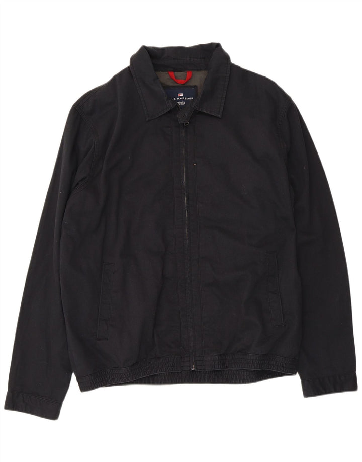 Jaqueta bomber masculina Marks & Spencer Blue Harbor Reino Unido 40 grande algodão preto