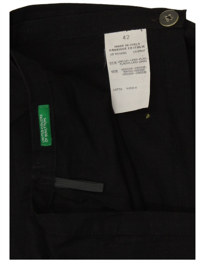 Saia feminina Benetton IT 42 médio W27 linho preto