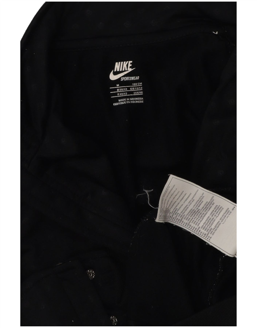 Nike Womens Tracksuit Top Jacket UK 10/12 Médio Azul Marinho Manchado
