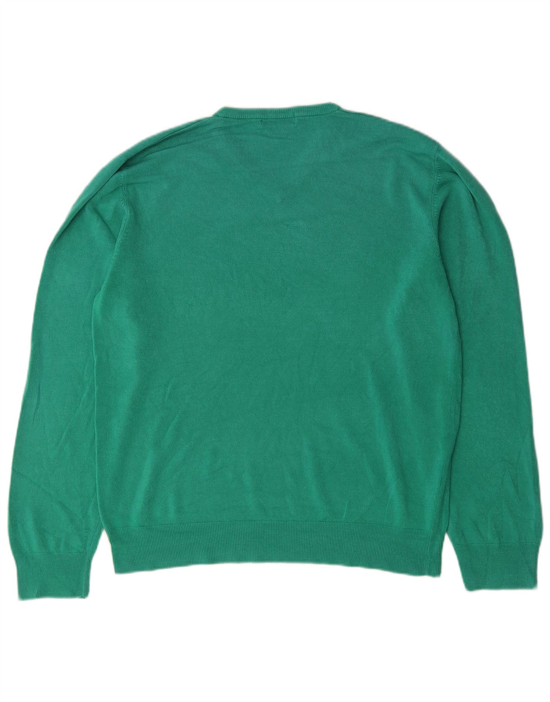 Suéter masculino Marks & Spencer Blue Harbor com decote em V grande verde