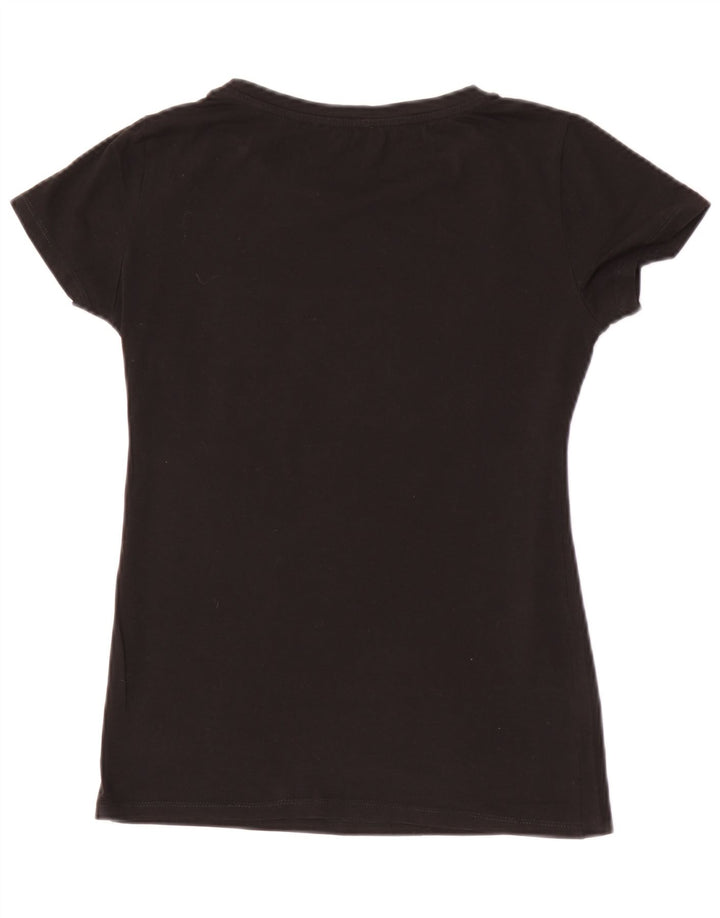 Camiseta feminina Liu Jo com estampa gráfica UK 10 pequena preta