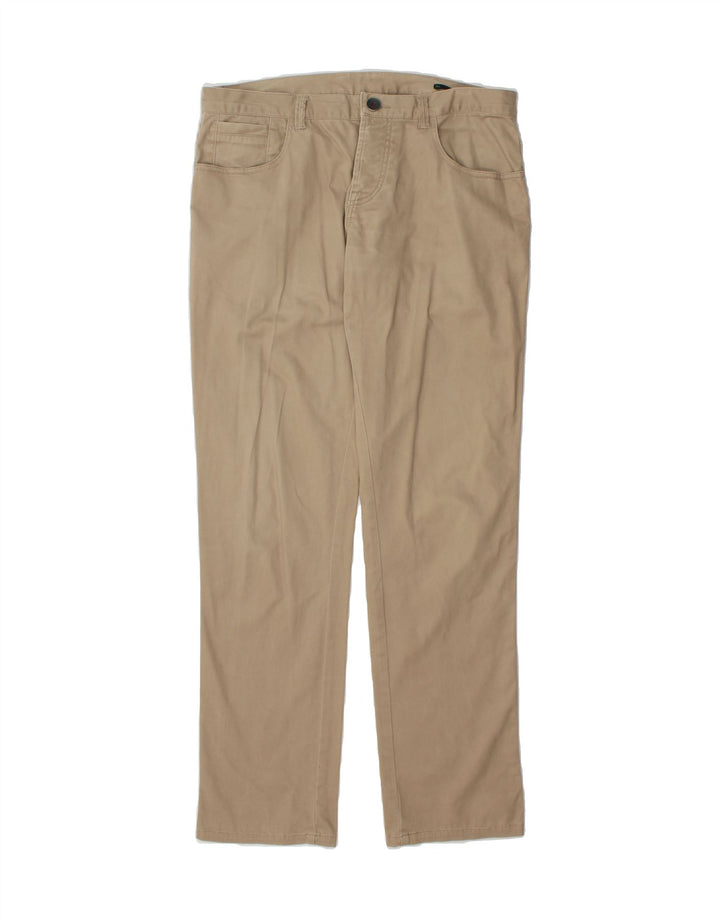 BENETTON Mens Straight Casual Trousers W33 L34 Beige Cotton Vintage Benetton and Second-Hand Benetton from Messina Hembry 