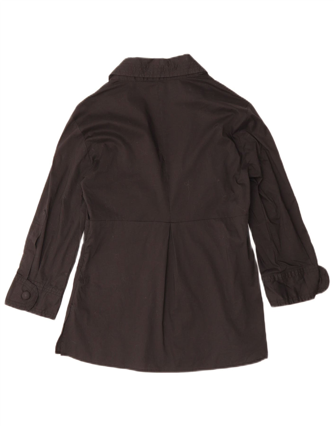 Blusa feminina de manga 3/4 da BENETTON Reino Unido 10 pequeno algodão preto