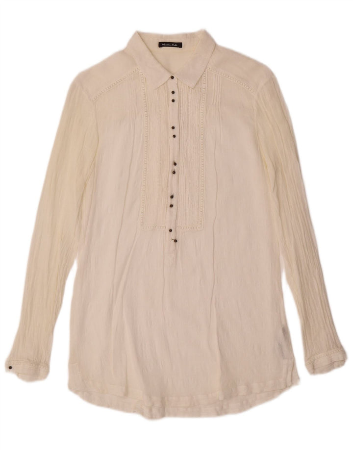 Pulôver feminino MASSIMO DUTTI Reino Unido 12 médio off white algodão