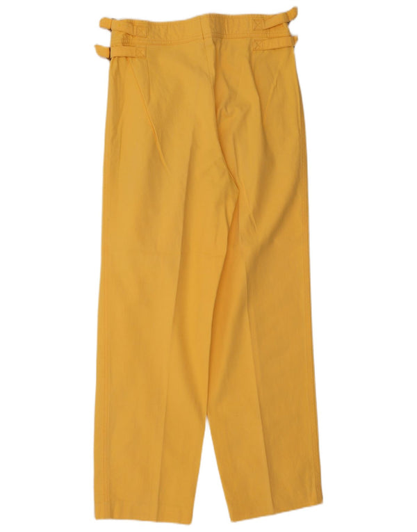 Bogner Calça feminina reta casual W28 L28 algodão amarelo