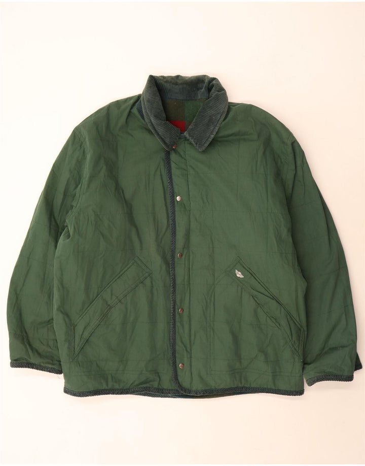 Jaqueta vintage masculina reversível UK 44 2XL verde xadrez