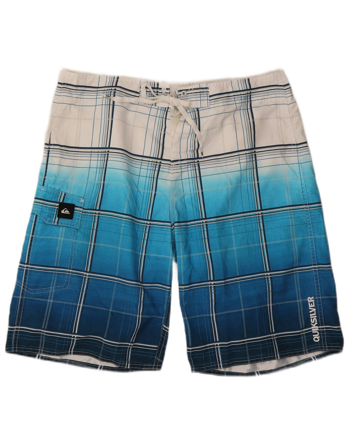 Quiksilver Calção de banho masculino grande poliéster xadrez azul