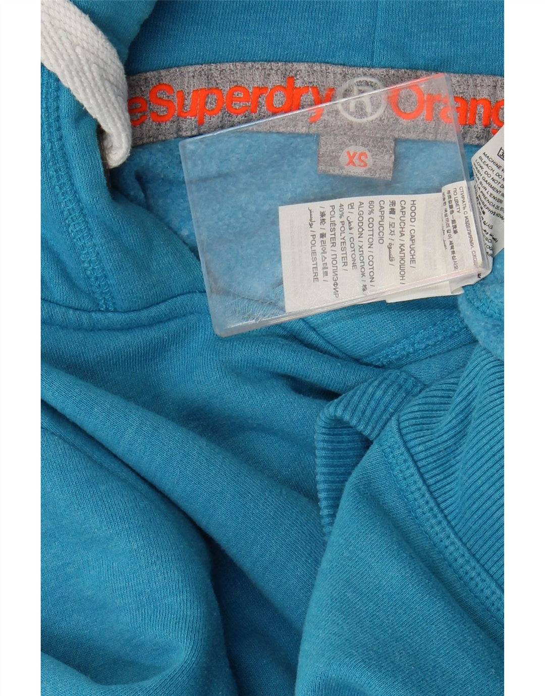SUPERDRY Womens Hoodie Jumper UK 6 XS Blue Cotton Vintage Superdry and Second-Hand Superdry from Messina Hembry 