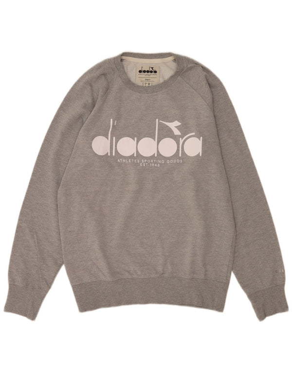 Diadora Mens Graphic Sweatshirt Jumper Médio Algodão Cinza