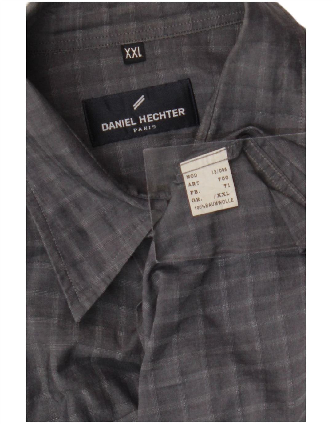 Camisa masculina DANIEL HECHTER 2XL algodão xadrez cinza