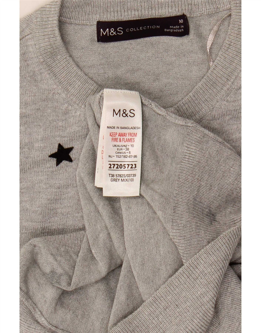 Suéter cardigã feminino Marks & Spencer Reino Unido 10 pequeno cinza