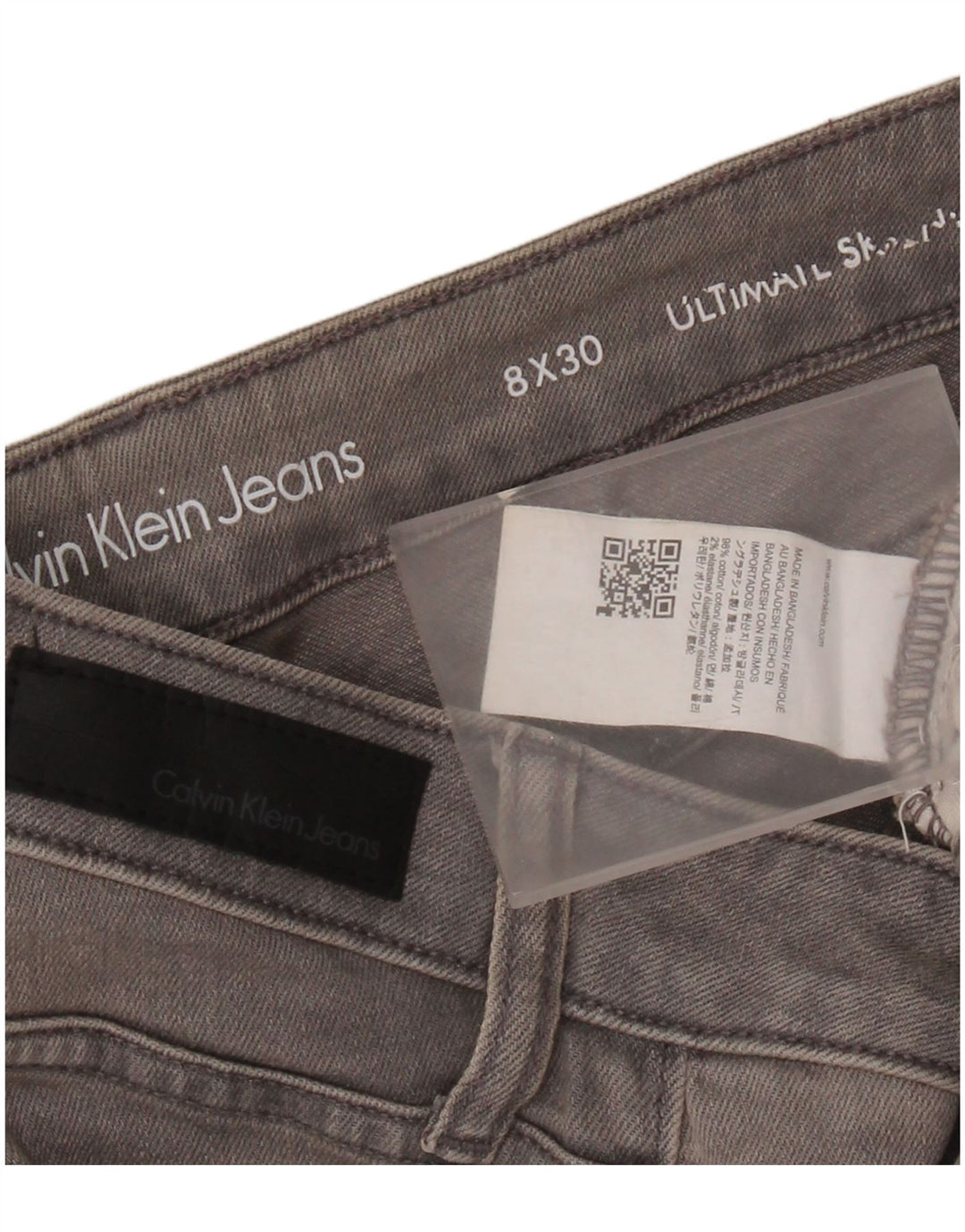 Calça jeans skinny feminina CALVIN KLEIN EUA 8 médio W30 L30 algodão cinza