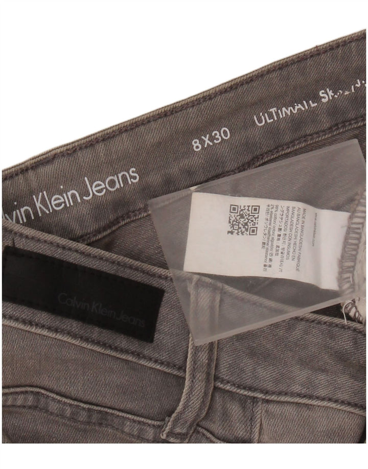 Calça jeans skinny feminina CALVIN KLEIN EUA 8 médio W30 L30 algodão cinza