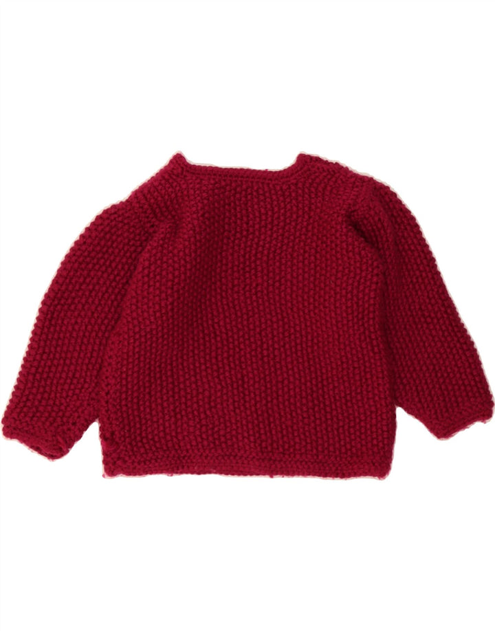 VINTAGE Girls Boat Neck Jumper Sweater 5-6 Years Burgundy Vintage Vintage and Second-Hand Vintage from Messina Hembry 