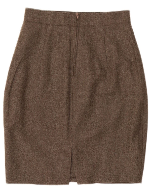 Saia lápis feminina vintage IT 40 pequena W26 lã cinza