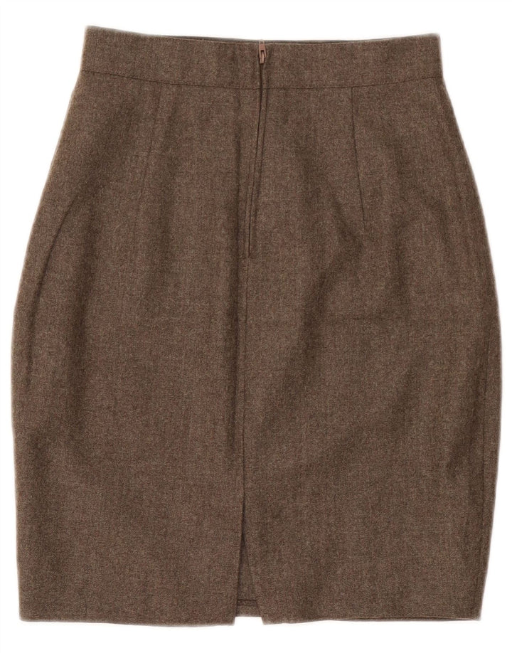 Saia lápis feminina vintage IT 40 pequena W26 lã cinza