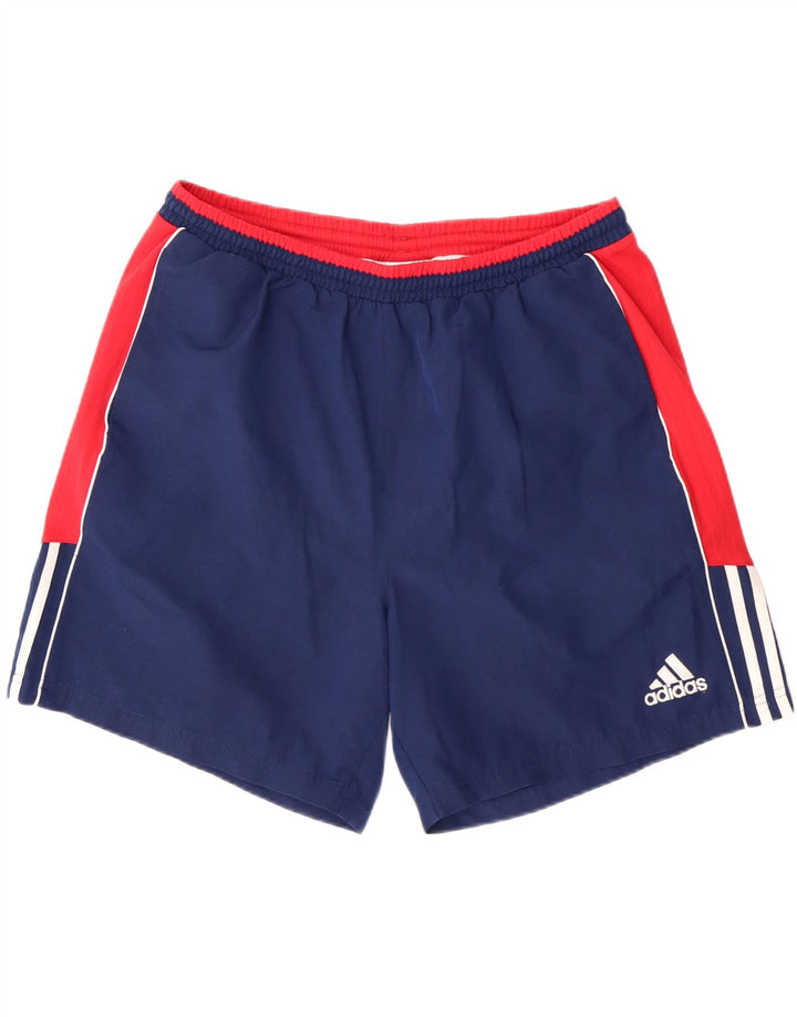 Shorts esportivos masculinos ADIDAS XL azul marinho colorblock poliéster