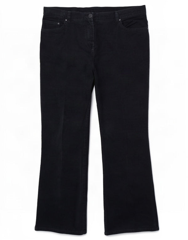 Marks & Spencer Womens Bootcut Corduroy Trousers UK 18 XL W38 L29 Navy Blue