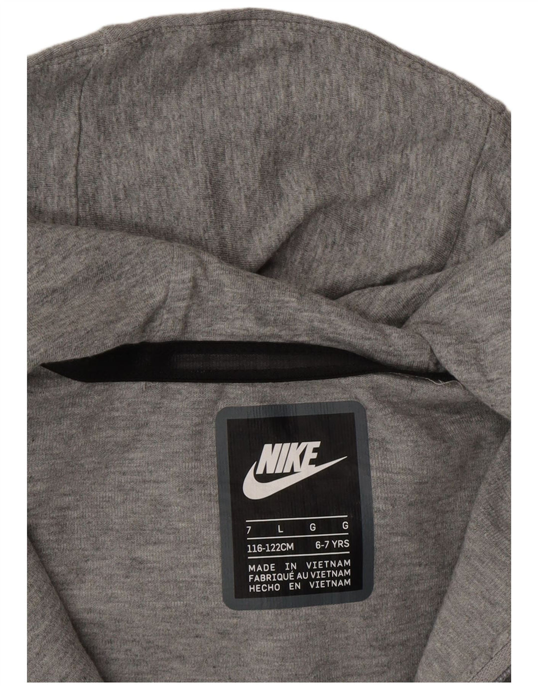 Suéter NIKE Boys Zip com capuz 6-7 anos grande cinza