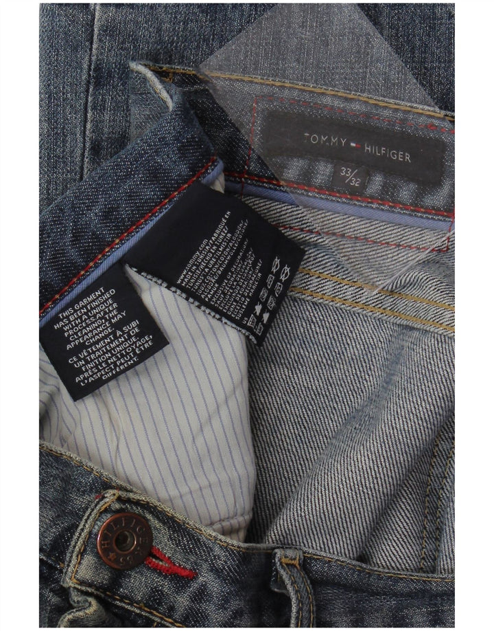 TOMMY HILFIGER Jeans reto masculino W33 L32 algodão azul