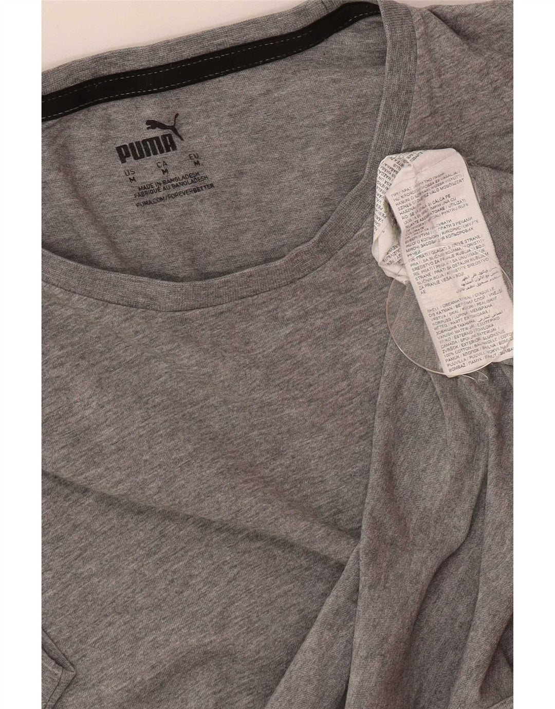 Camiseta masculina Puma Top cinza médio algodão manchado