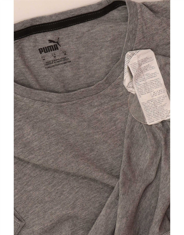 Camiseta masculina Puma Top cinza médio algodão manchado