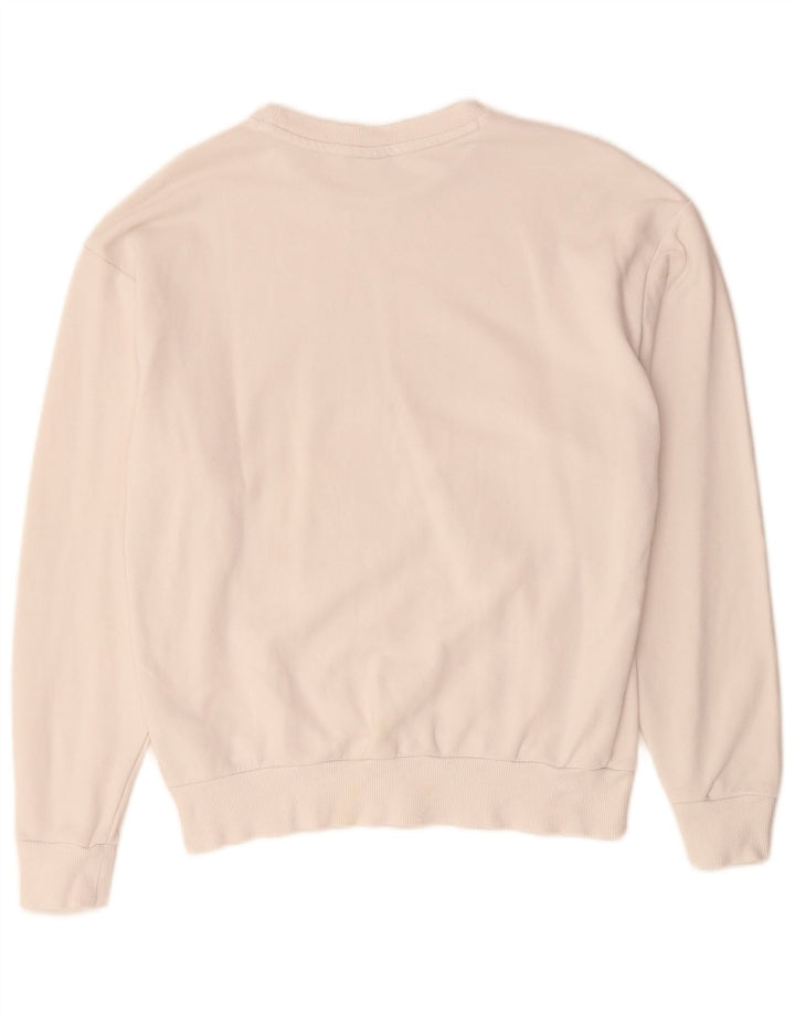 PUMA Mens Graphic Moletom Jumper Pequeno Algodão Off White