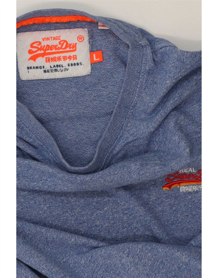 Camiseta masculina Superdry Top grande azul manchado