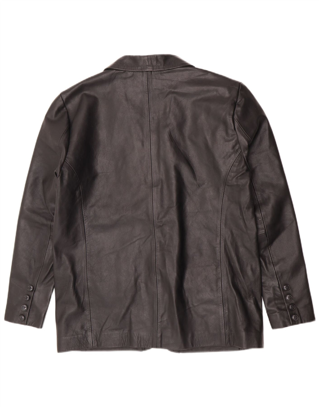 Jaqueta blazer masculina vintage de couro com 2 botões Reino Unido 38 couro preto médio