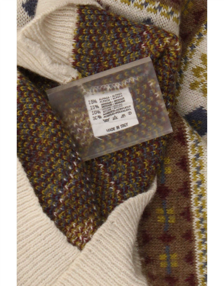 Suéter masculino vintage com gola polo IT 50 médio multicolorido retrô