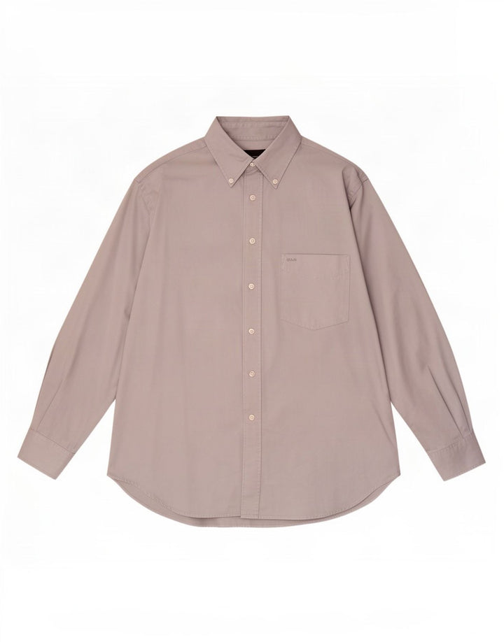 Camisa masculina Gas de algodão cinza médio