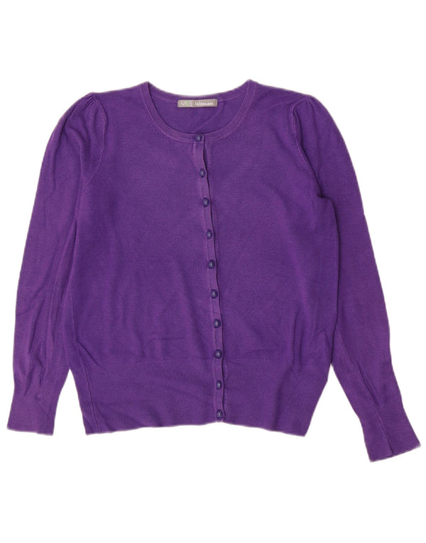 Suéter cardigã feminino Marks & Spencer UK 10 viscose roxa pequena