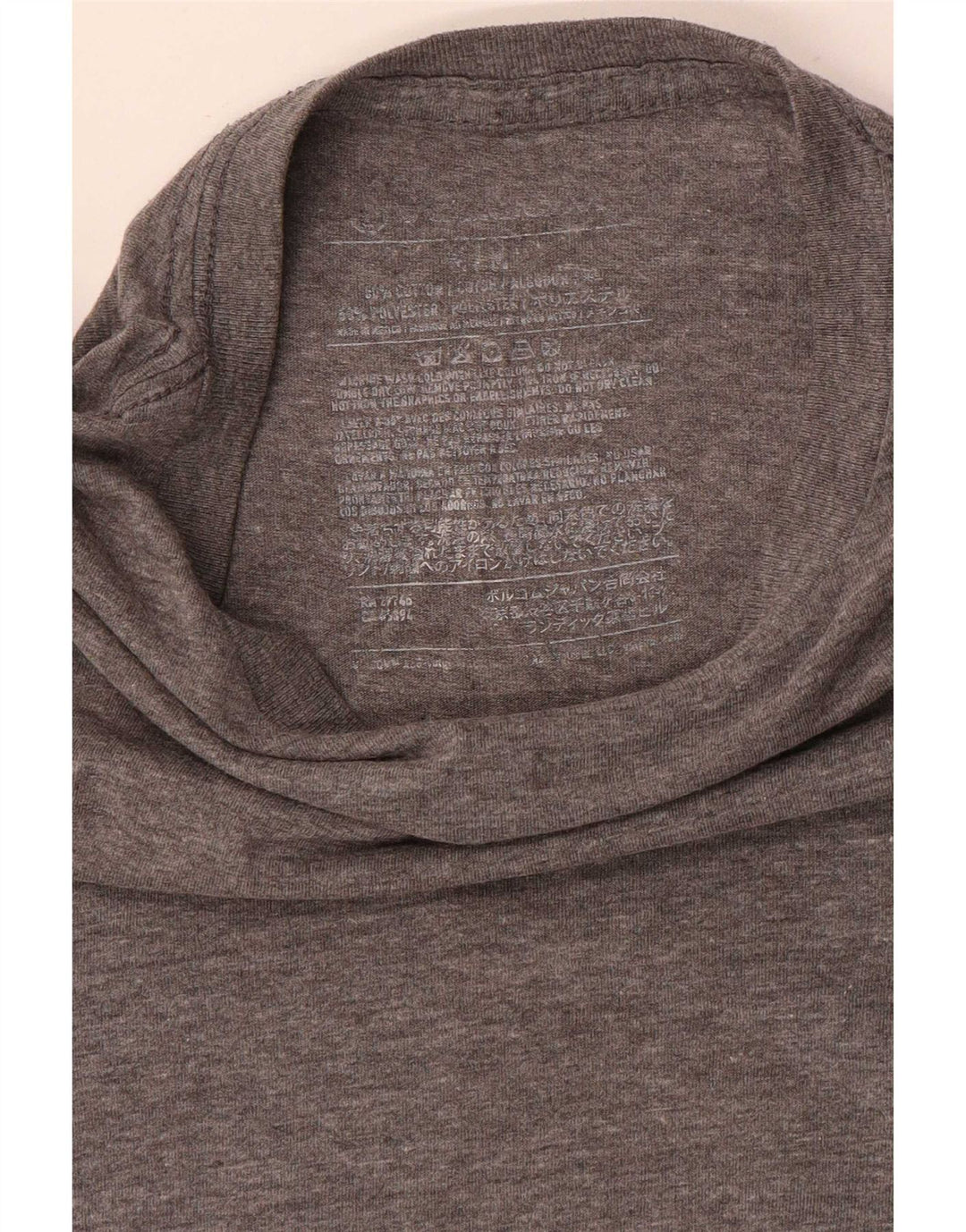Volcom Camiseta masculina gráfica top pequeno algodão cinza