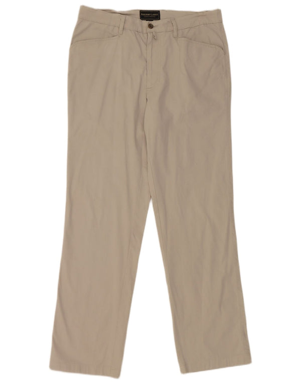 Marlboro Classics Calça masculina reta casual W32 L30 algodão bege