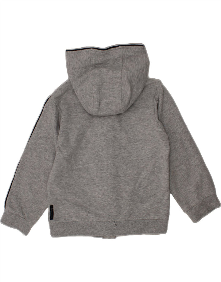 ARMANI JUNIOR Boys Hooded Zip Hoodie Sweater 3-4 Years Grey Colourblock Vintage Armani Junior and Second-Hand Armani Junior from Messina Hembry 
