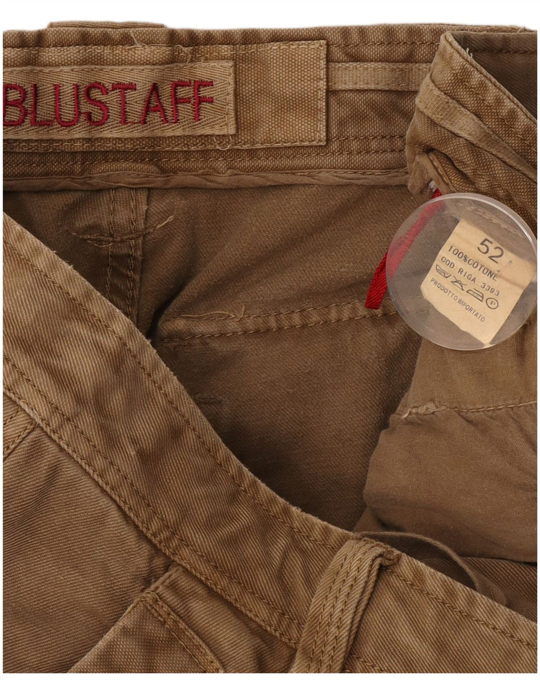 Calça cargo reta masculina Blustaff IT 52 XL W38 L34 algodão bege