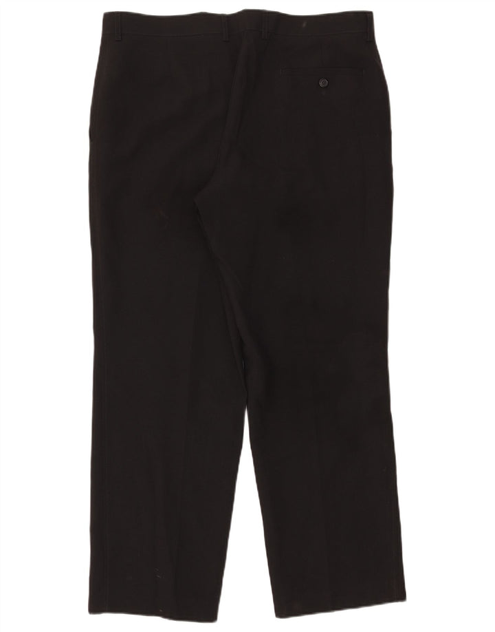 Calça chino reta masculina Marks & Spencer W36 L29 poliéster preto