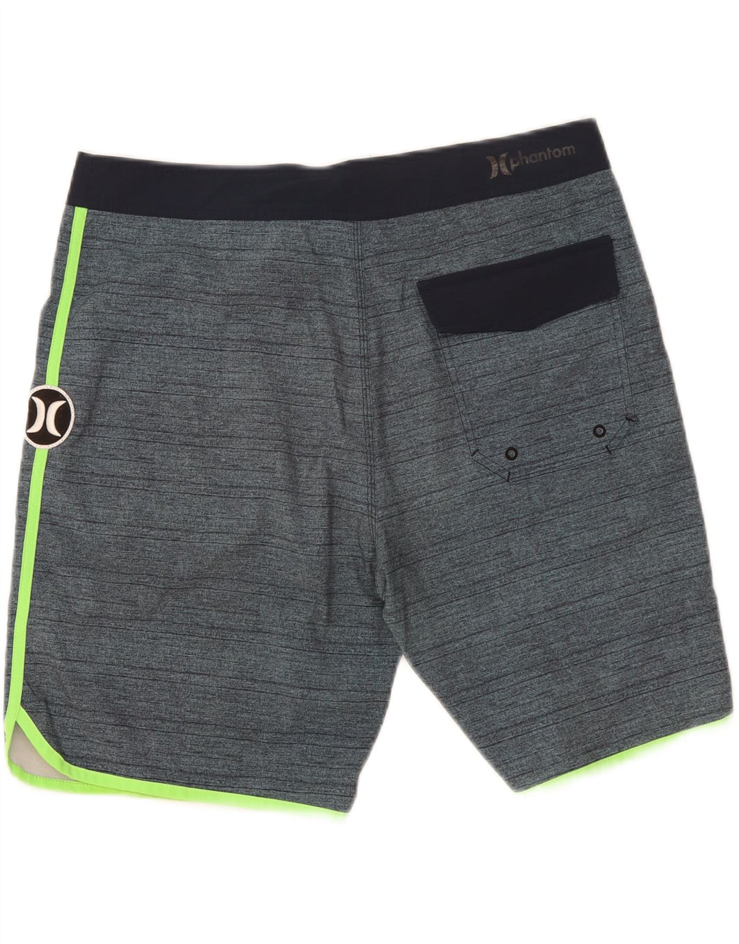 Shorts de natação masculino Hurley gráfico grande poliéster listrado azul