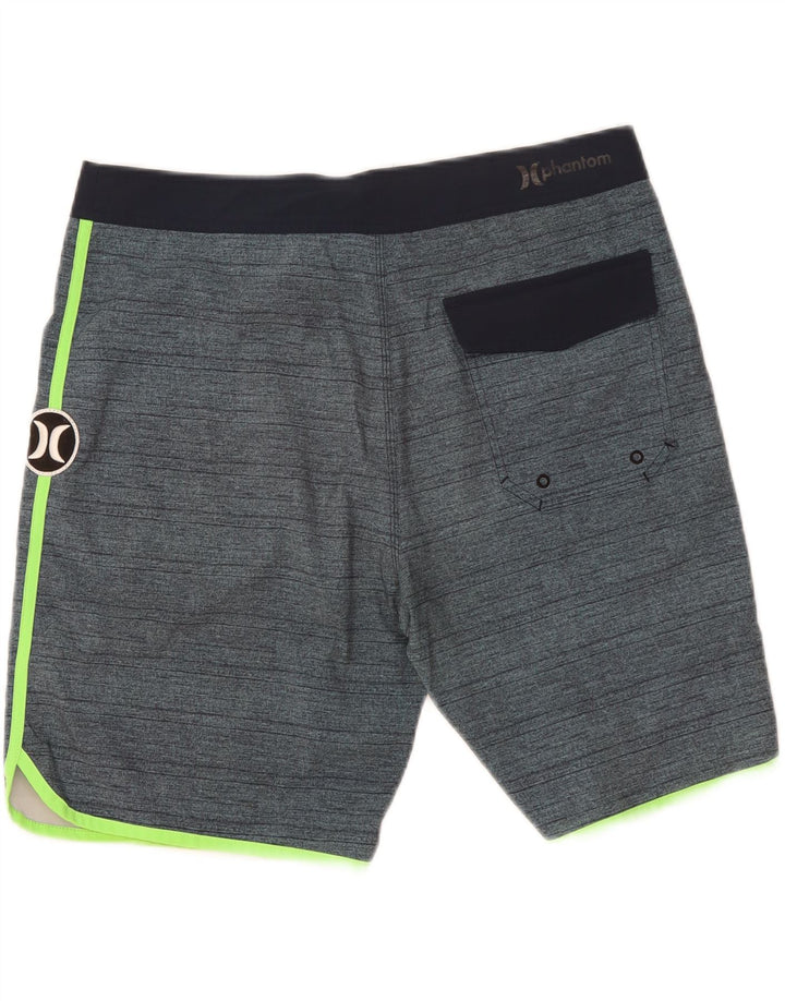 Shorts de natação masculino Hurley gráfico grande poliéster listrado azul