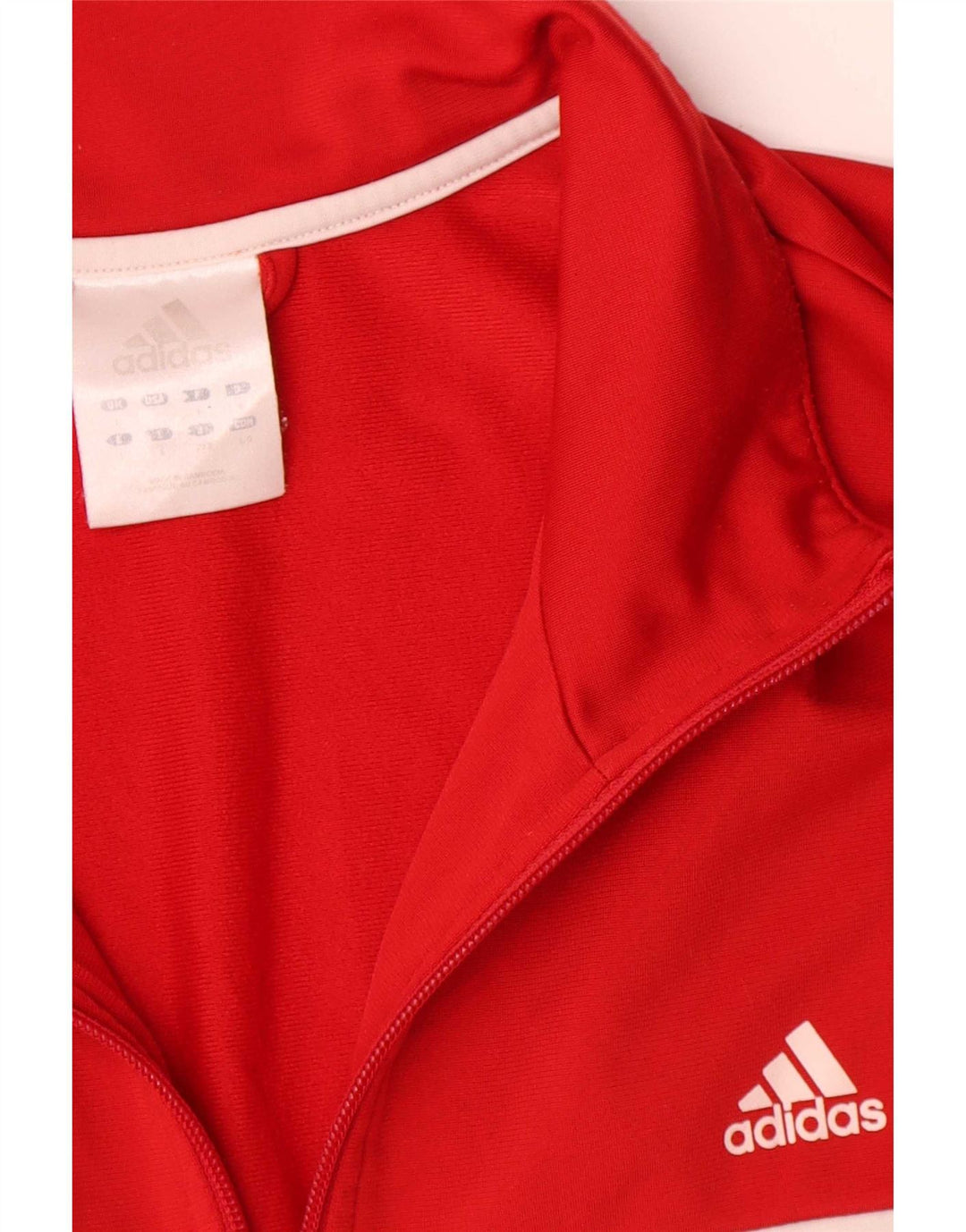 Adidas Mens Treino Top Jaqueta Grande Poliéster Colorblock Vermelho