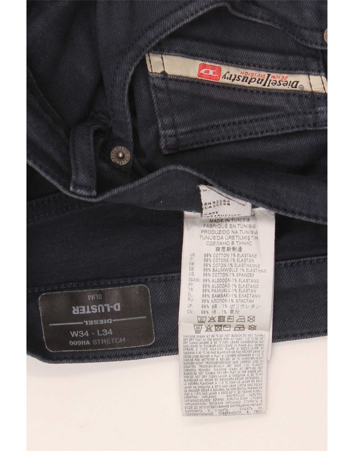 Diesel Mens D-Luster Slim Jeans W34 L34 Azul Marinho Algodão