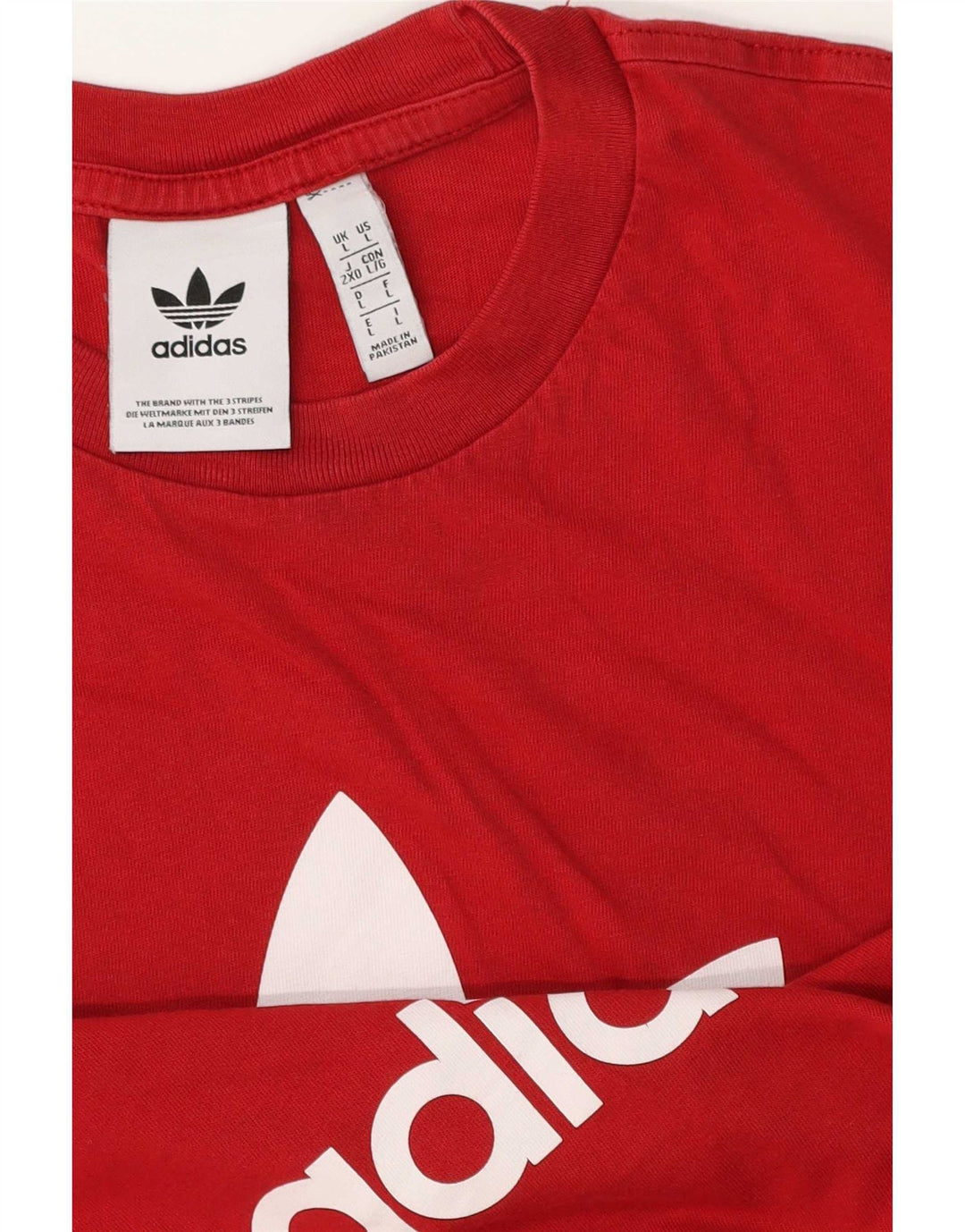Adidas Mens Graphic T-Shirt Top Grande Algodão Vermelho