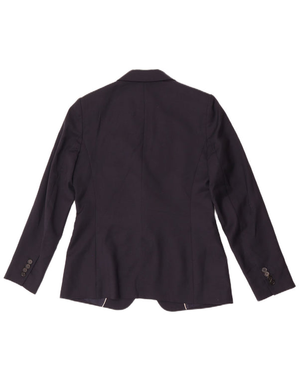 Jaqueta Blazer feminina de 1 botão Massimo Dutti UE 40 lã azul marinho médio