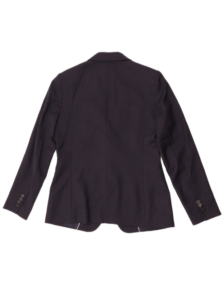 Jaqueta Blazer feminina de 1 botão Massimo Dutti UE 40 lã azul marinho médio
