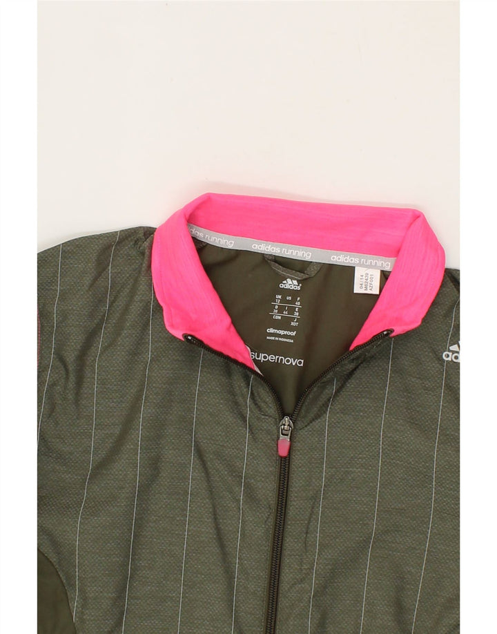 ADIDAS Womens Supernova Tracksuit Top Jacket UK 12 Medium Khaki Vintage Adidas and Second-Hand Adidas from Messina Hembry 