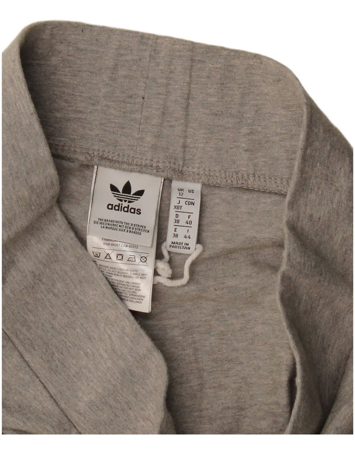 Leggings Adidas Femininas UK 12 Algodão Cinza Médio