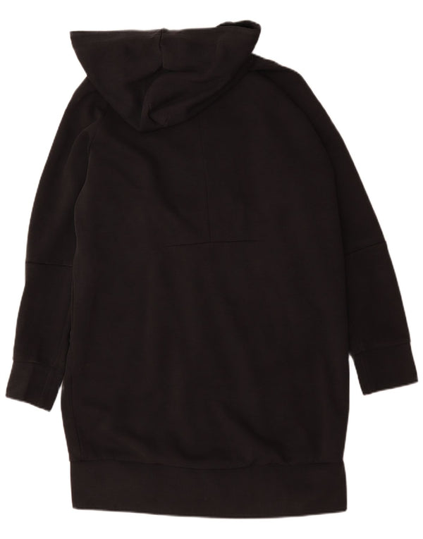 Suéter adidas feminino Longline Zip com capuz UK 12/14 médio algodão preto