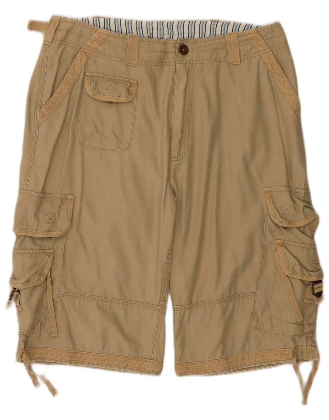 Russell Athletic Mens Cargo Shorts Grande W34 Algodão Bege